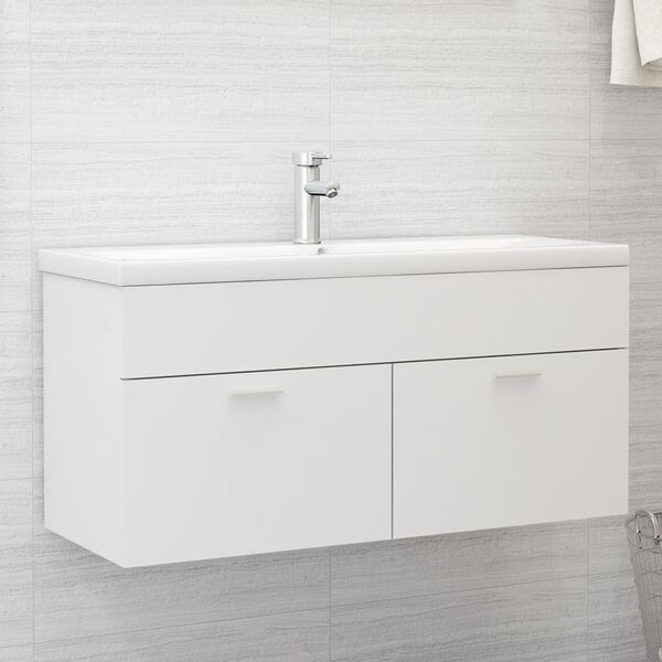 vidaXL Sink Cabinet White 100x38.5x46 cm Engineered Wood