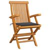 vidaXL Garden Chairs with Anthracite Cushions 4 pcs Solid Teak Wood