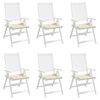 vidaXL Garden Chair Cushions 6 pcs Cream 40x40x4 cm Oxford Fabric
