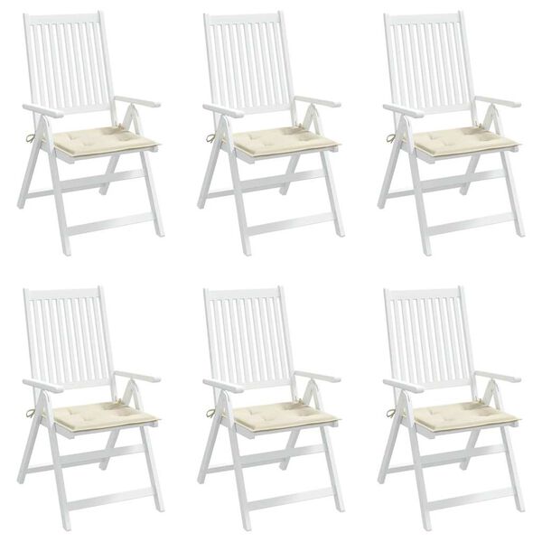 vidaXL Garden Chair Cushions 6 pcs Cream 40x40x4 cm Oxford Fabric
