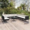 vidaXL 12 Piece Garden Lounge Set with Cushions Poly Rattan Black