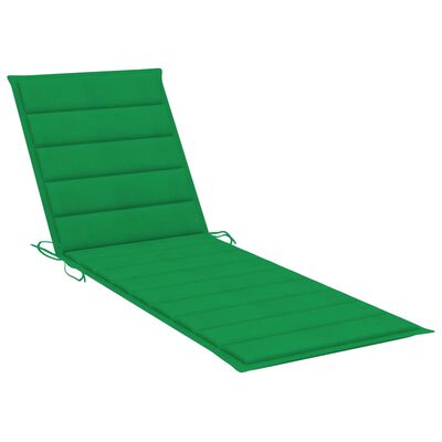 vidaXL Sun Lounger with Green Cushion Impregnated Pinewood