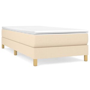 vidaXL Box Spring Bed Frame Cream 90x200 cm Fabric