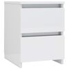 vidaXL Bedside Cabinets 2 pcs High Gloss White 30x30x40 cm Engineered Wood