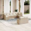 vidaXL 9 Piece Garden Sofa Set with Cushions Beige Poly Rattan