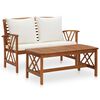 vidaXL Garden Lounge Set | Cream white, Natural wood finish