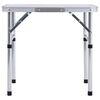 vidaXL Folding Camping Table White Aluminium 60x45 cm