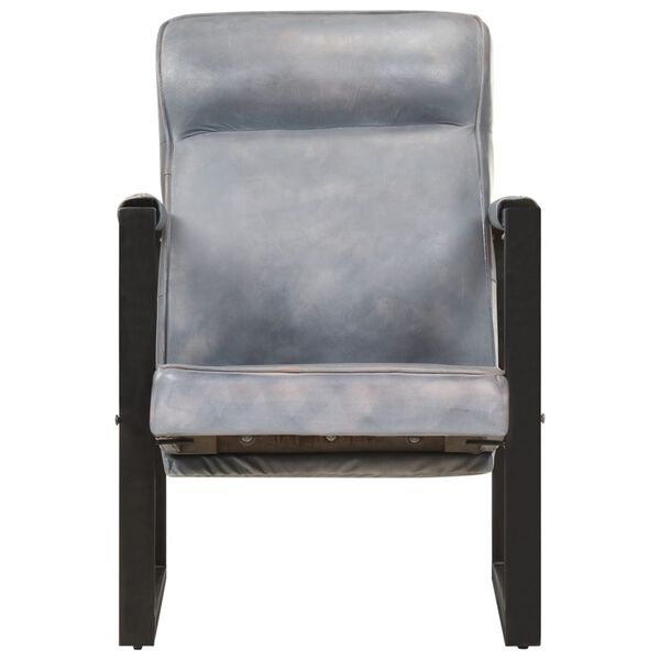 vidaXL Sofa Chair 60x75x90 cm Grey Real Goat Leather