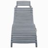 vidaXL Sun Lounger with Cushion Grey Solid Acacia Wood