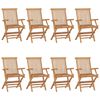 vidaXL Folding Chairs 8 pcs Solid Teak Wood
