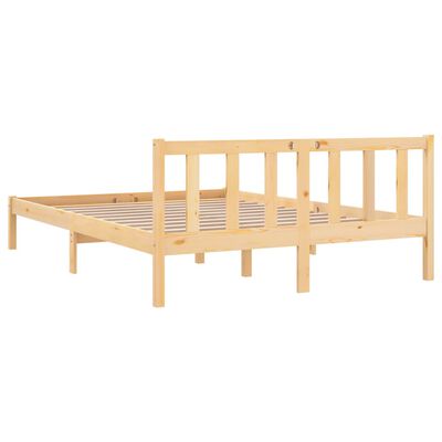 vidaXL Bed Frame without Mattress Solid Wood Pine King Size