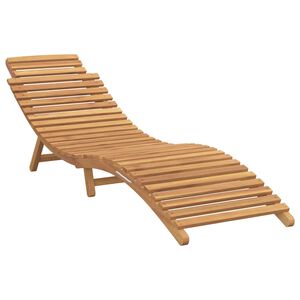 vidaXL Folding Sun Lounger Solid Teak Wood