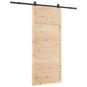 vidaXL Sliding Door 90 x 208 cm Solid Pine Wood Natural