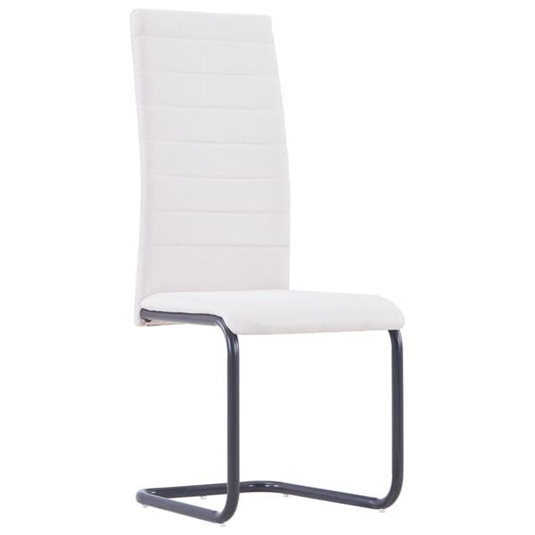 vidaXL Cantilever Dining Chairs 2 pcs Cream Fabric