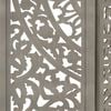 vidaXL Hand carved 3-Panel Room Divider Grey 120x165 cm Solid Mango Wood