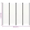 vidaXL 4-Panel Room Divider White 200x180 cm