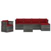 vidaXL 7 Piece Garden Pallet Lounge Set with Cushions Solid Pinewood