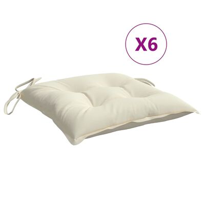 vidaXL Chair Cushions 6 pcs Cream White 50x50x7 cm Oxford Fabric