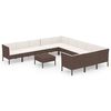 vidaXL 12 Piece Garden Lounge Set with Cushions Poly Rattan Brown