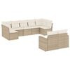 vidaXL 9 Piece Garden Sofa Set with Cushions Beige Poly Rattan