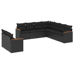 vidaXL Garden Sofa Set | Black