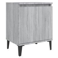 vidaXL Bed Cabinet with Metal Legs Grey Sonoma 40x30x50 cm