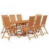 vidaXL 9 Piece Garden Dining Set Solid Wood Acacia 160-240 cm