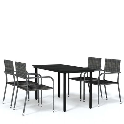 vidaXL 5 Piece Garden Dining Set Grey