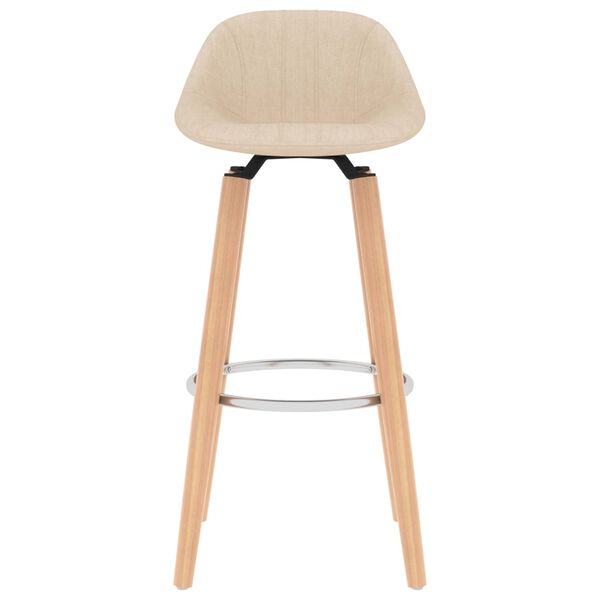 vidaXL Bar Stools 2 pcs Cream Fabric