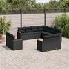 vidaXL 11 Piece Garden Sofa Set with Cushions Black Poly Rattan