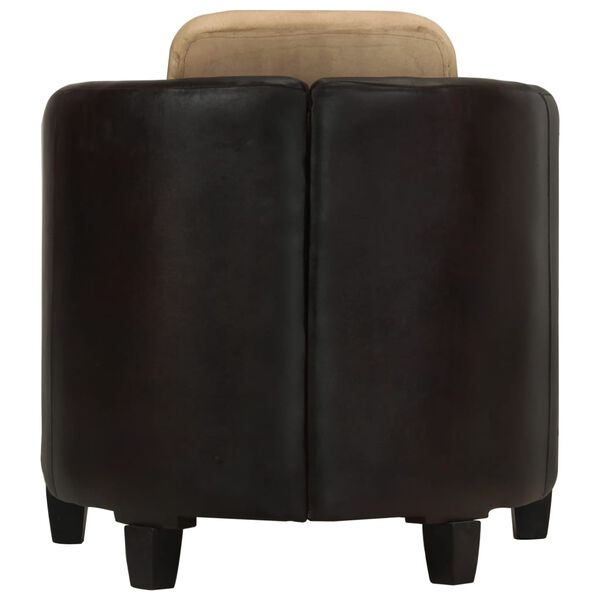 vidaXL Armchair Tan and Black Real Leather