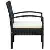 vidaXL Garden Chair with Cushion Poly Rattan Black