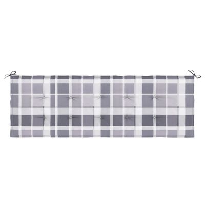 vidaXL Garden Bench Cushion Grey Check Pattern 150x50x3cm Oxford Fabric