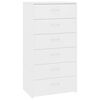 vidaXL Sideboard with 6 Drawers White 50x34x96 cm Engineered Wood