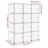 vidaXL Storage Cube Organiser with 12 Cubes and Doors Transparent PP