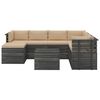 vidaXL 8 Piece Garden Pallet Lounge Set with Cushions Solid Pinewood