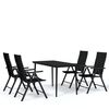 vidaXL 5 Piece Garden Dining Set Black