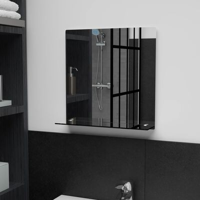 vidaXL Wall Mirror with Shelf 40x40 cm Tempered Glass