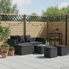 vidaXL 4 Piece Garden Lounge Set Black with Cushions Poly Rattan