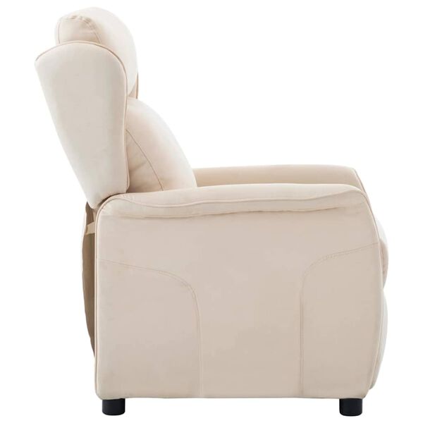 vidaXL Recliner Chair Cream 66.5 x 94 x 101.5 cm Polyester