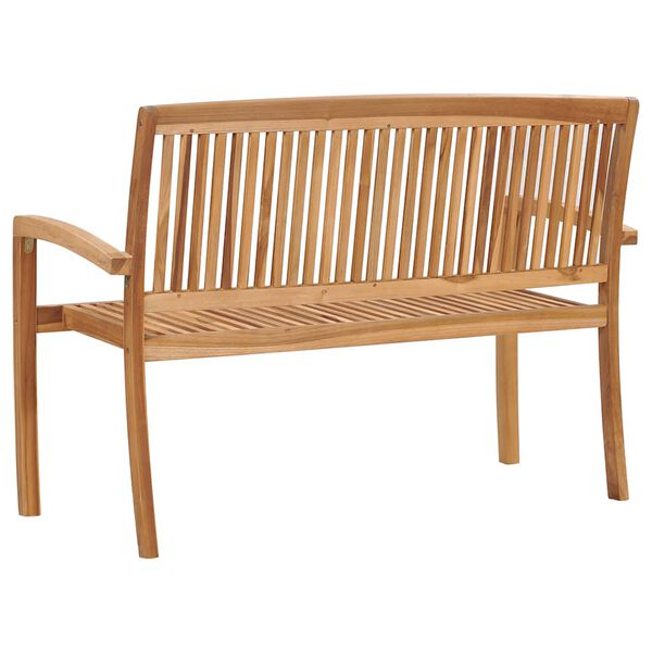 vidaXL 2-Seater Stacking Garden Bench 120 cm Solid Teak Wood