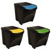 vidaXL Stackable Dustbins 3 pcs Anthracite 75 L