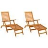 vidaXL Outdoor Deck Chairs with Footrests 2 pcs Solid Wood Acacia