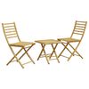 vidaXL Bistro Set | Natural Bamboo | Bamboo | Compact | Foldable | Bistro Set