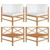 vidaXL Corner Sofas 2 pcs with Cream Cushions Solid Teak Wood