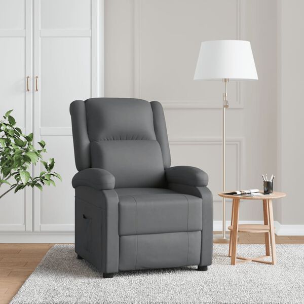 vidaXL Recliner Chair Grey Faux Leather
