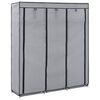 vidaXL Wardrobe with Compartments and Rods Grey 150x45x175 cm Fabric
