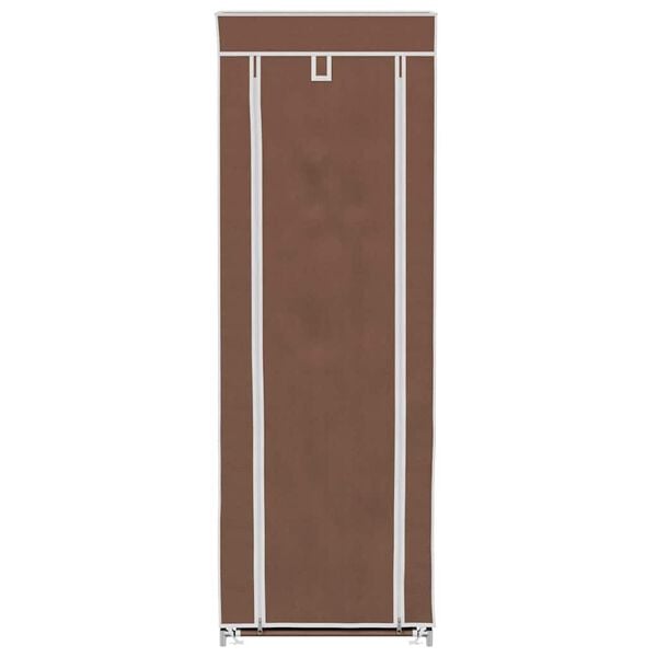 Fabric Shoe Cabinet with Cover 162 x 57 x 29 cm Brown