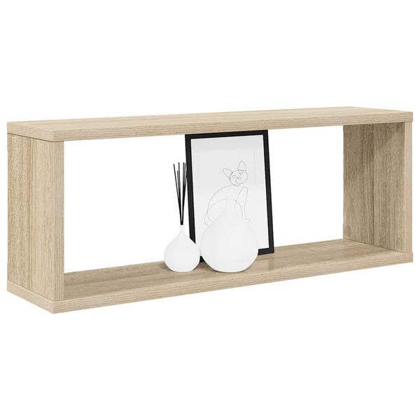 vidaXL Wall Cube Shelf 4 pcs Sonoma Oak 60x15x23 cm Engineered Wood