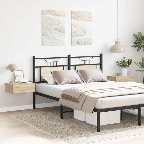 vidaXL Floating Nightstands 2 pcs Sonoma Oak 40x30x15 cm Engineered Wood